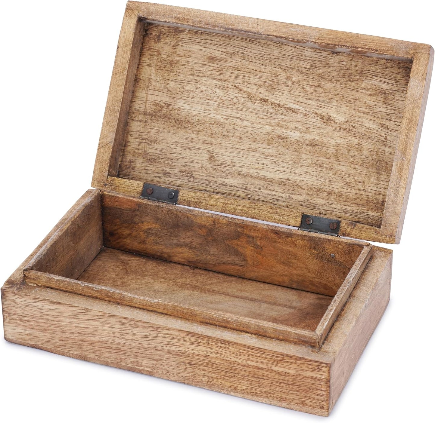 Mango Wood Jewelry Box / Center Flower Des