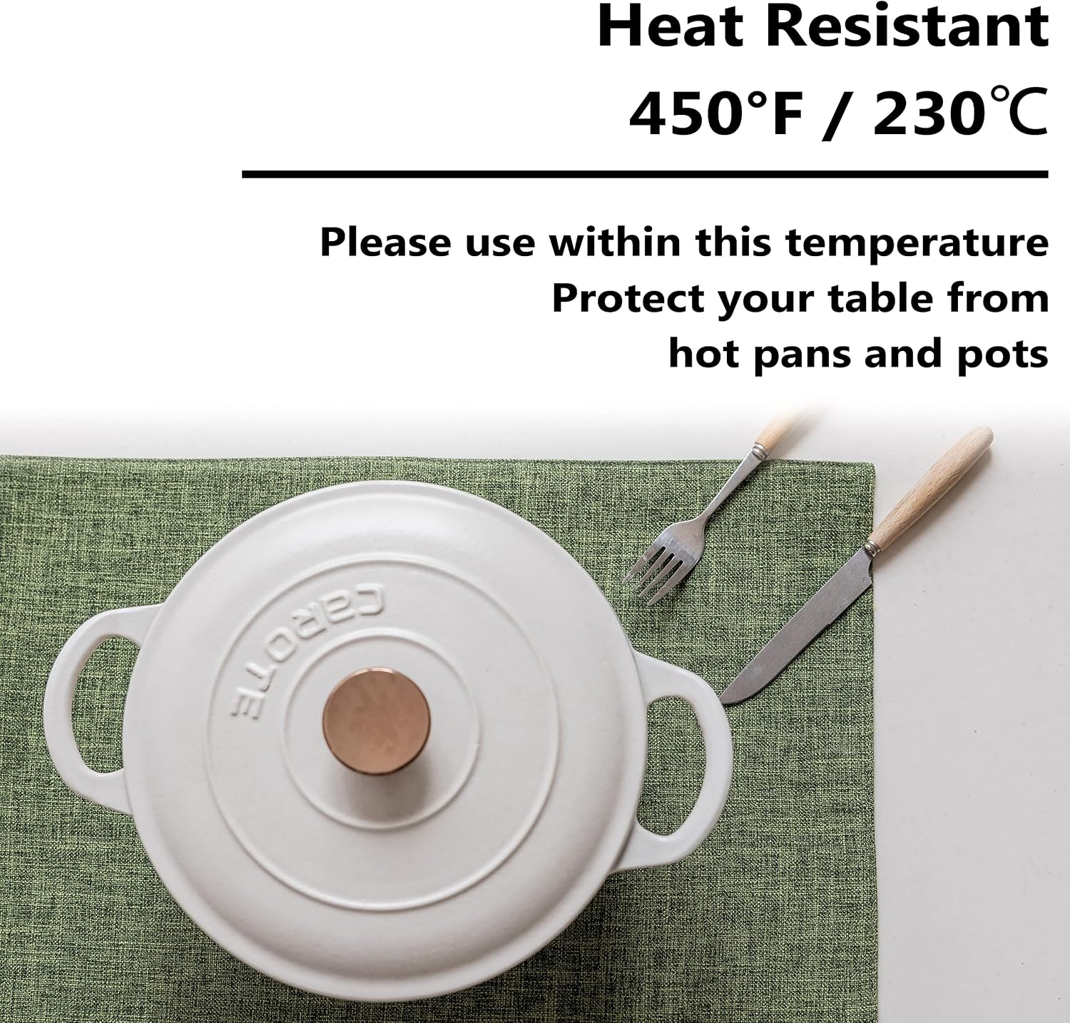 Home Brilliant Linen Cloth Placemats Set of 6 Heat Resistant Dining Table Place Mats Kitchen Washable Dining Mats for