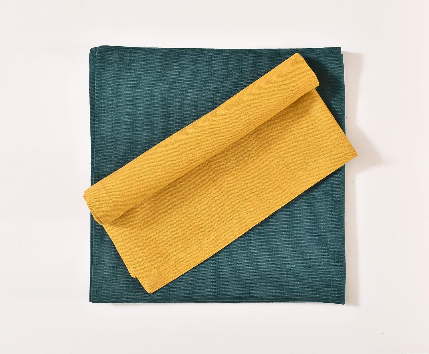 FINGERCRAFT Cloth Napkin, Cotton Linen, Set of 12, 18x18 inch, Multi | Mitered, premium quality, soft, absorbent