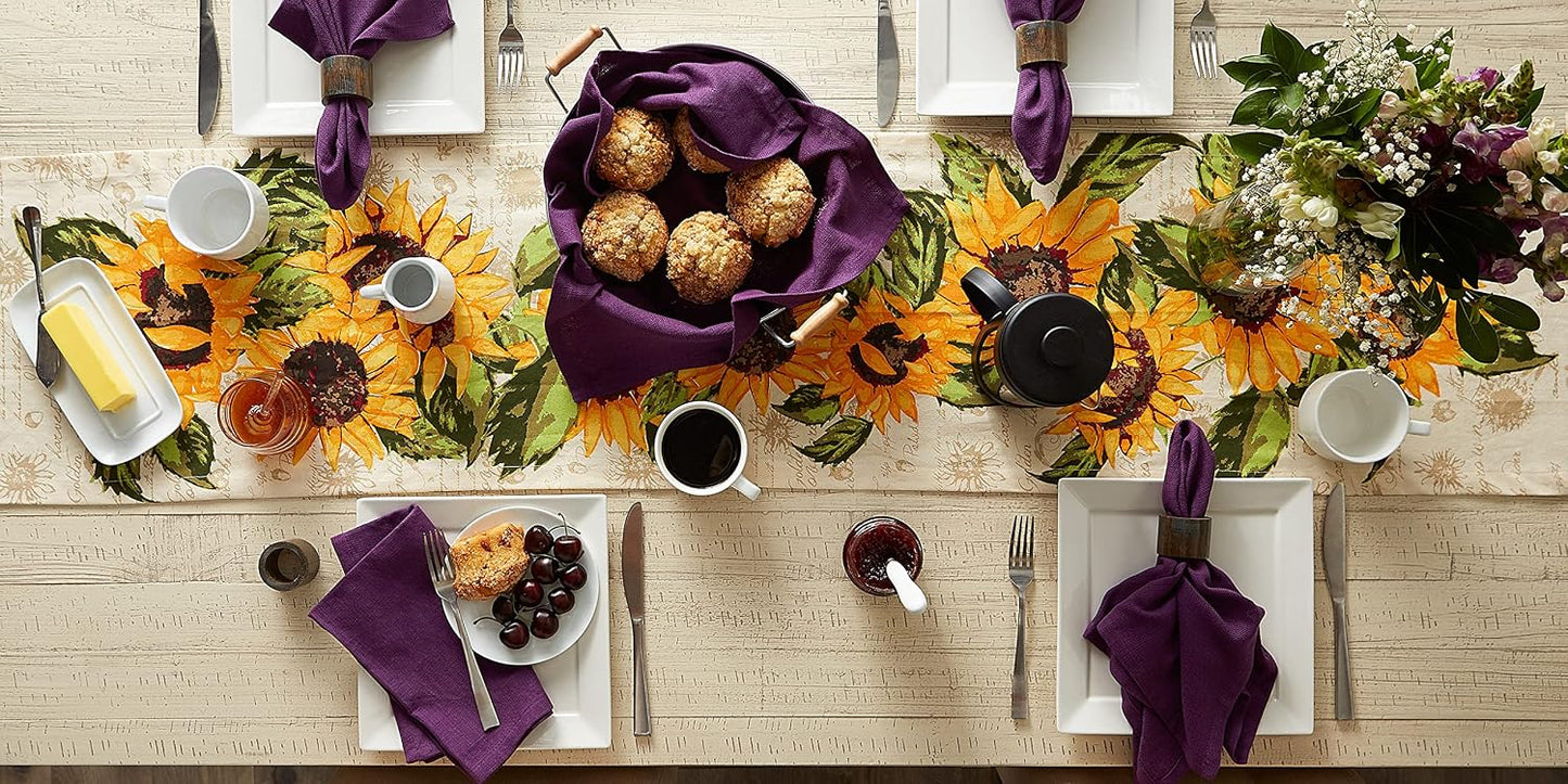 DII Variegated Tabletop Collection, Napkin Set, 20x20, Eggplant, 6 Piece
