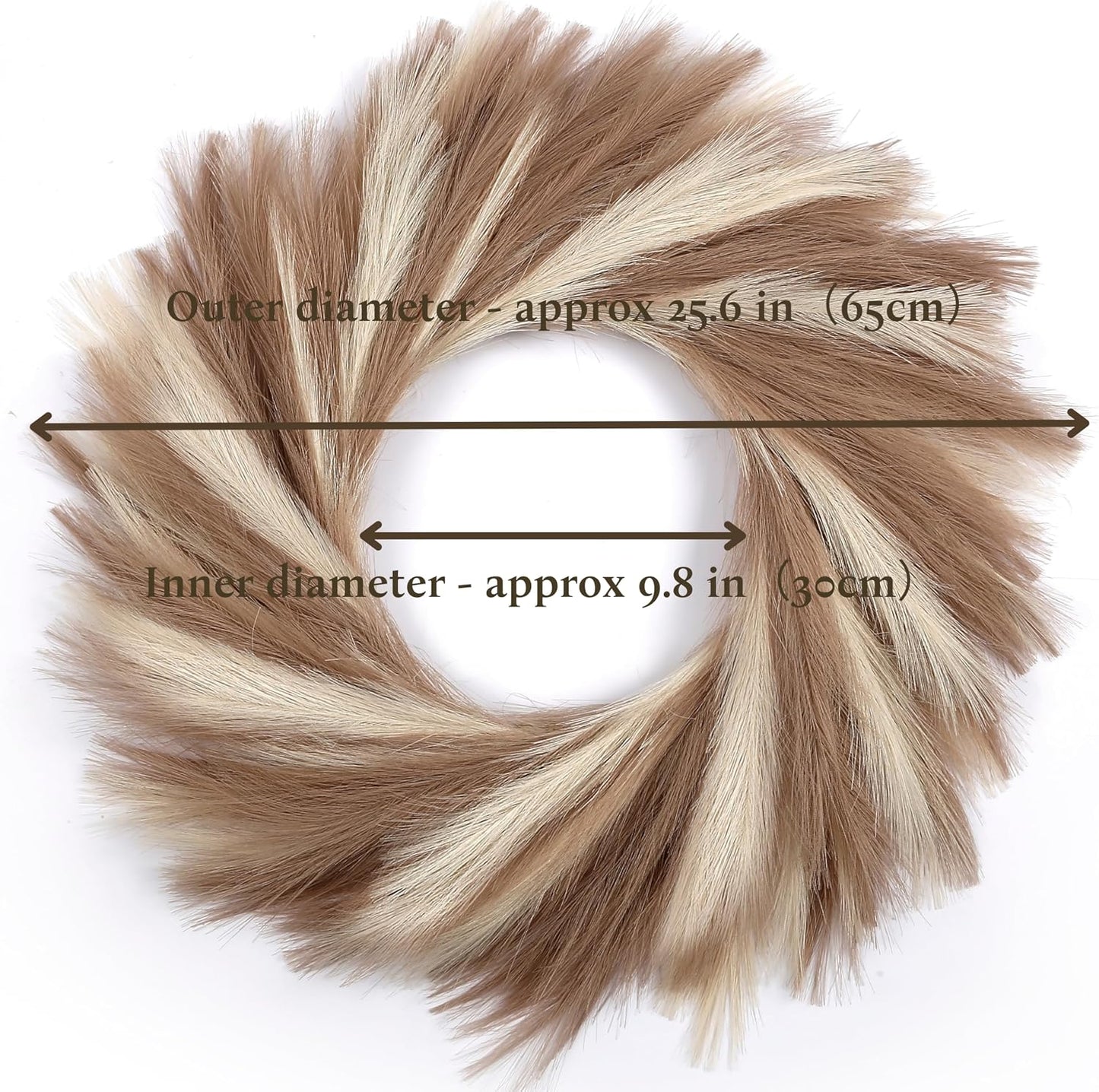25'' Faux Pampas Wreath for Front Door / Mix