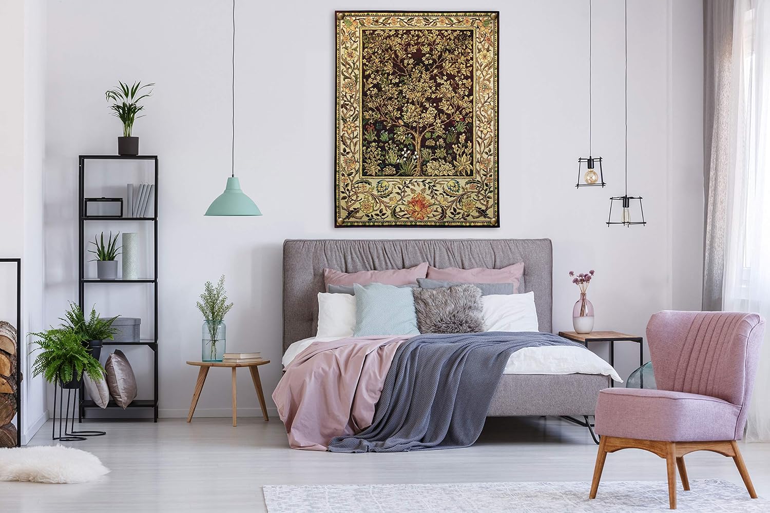 Arts and Crafts Style Woven Tapestry Wall Art Hanging