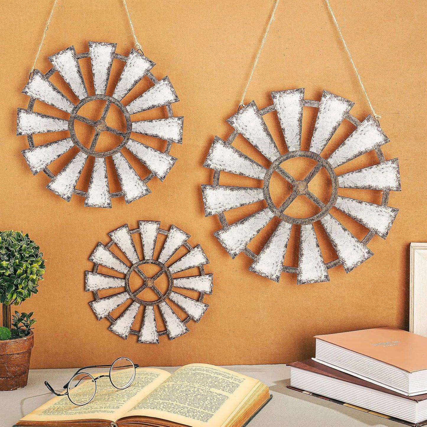 Wood Windmill Wall Decor Hanging Decoration Wooden Windmill Kitchen Decor / Farmhouse / Set of 3