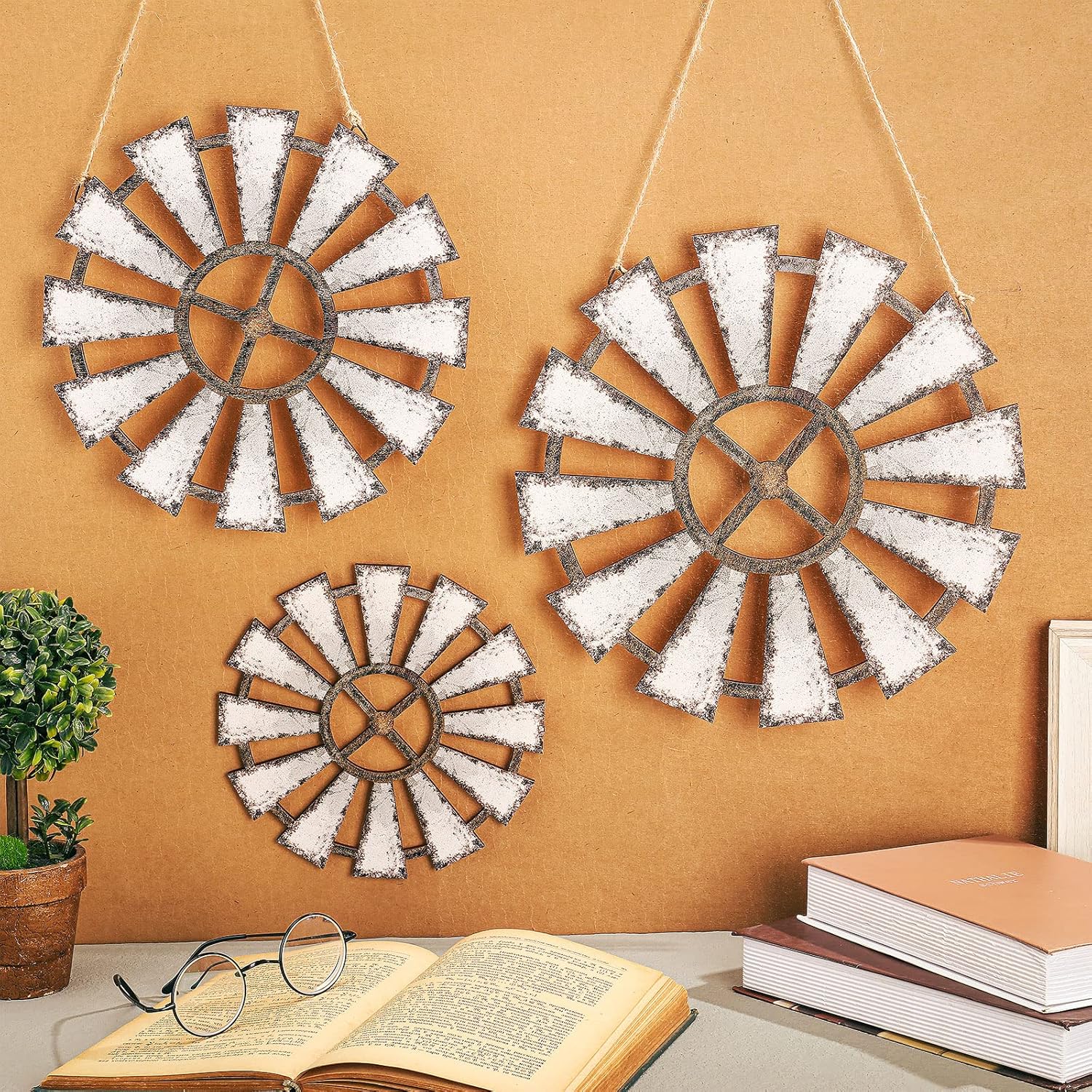 Wood Windmill Wall Decor Hanging Decoration Wooden Windmill Kitchen Decor / Farmhouse / Set of 3