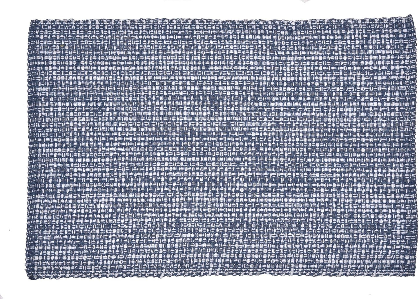 Urban Villa Two Tone Placemat Cotton Tablemat 14x20 (Set of 6) Blue White