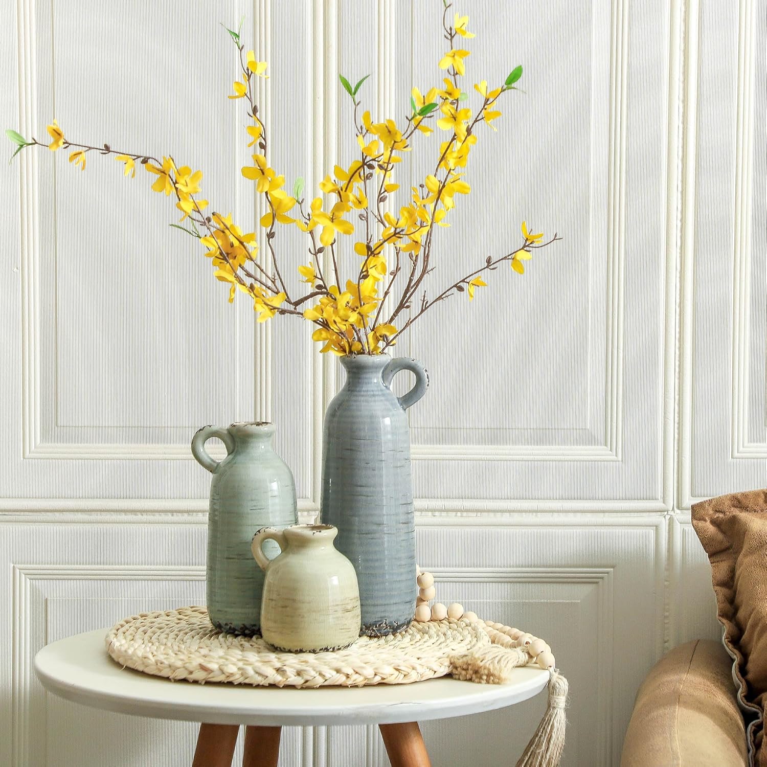 Ceramic Vase / 010 Vase Set with Handle - Multicolor / Set of 3