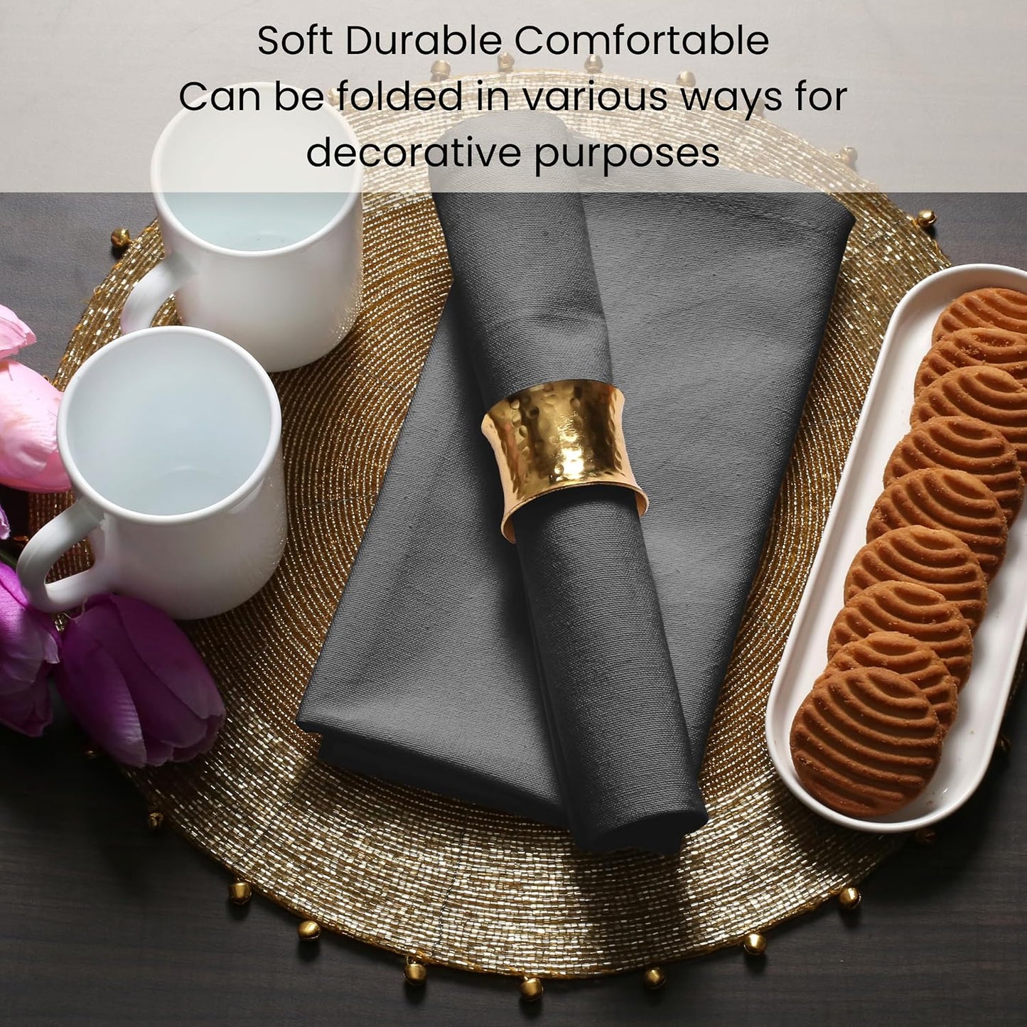 Cloth Dinner Napkins Set of 12 - Perfect Everyday Use Table Napkins - Soft Durable Washable - Ideal for Party Wedding
