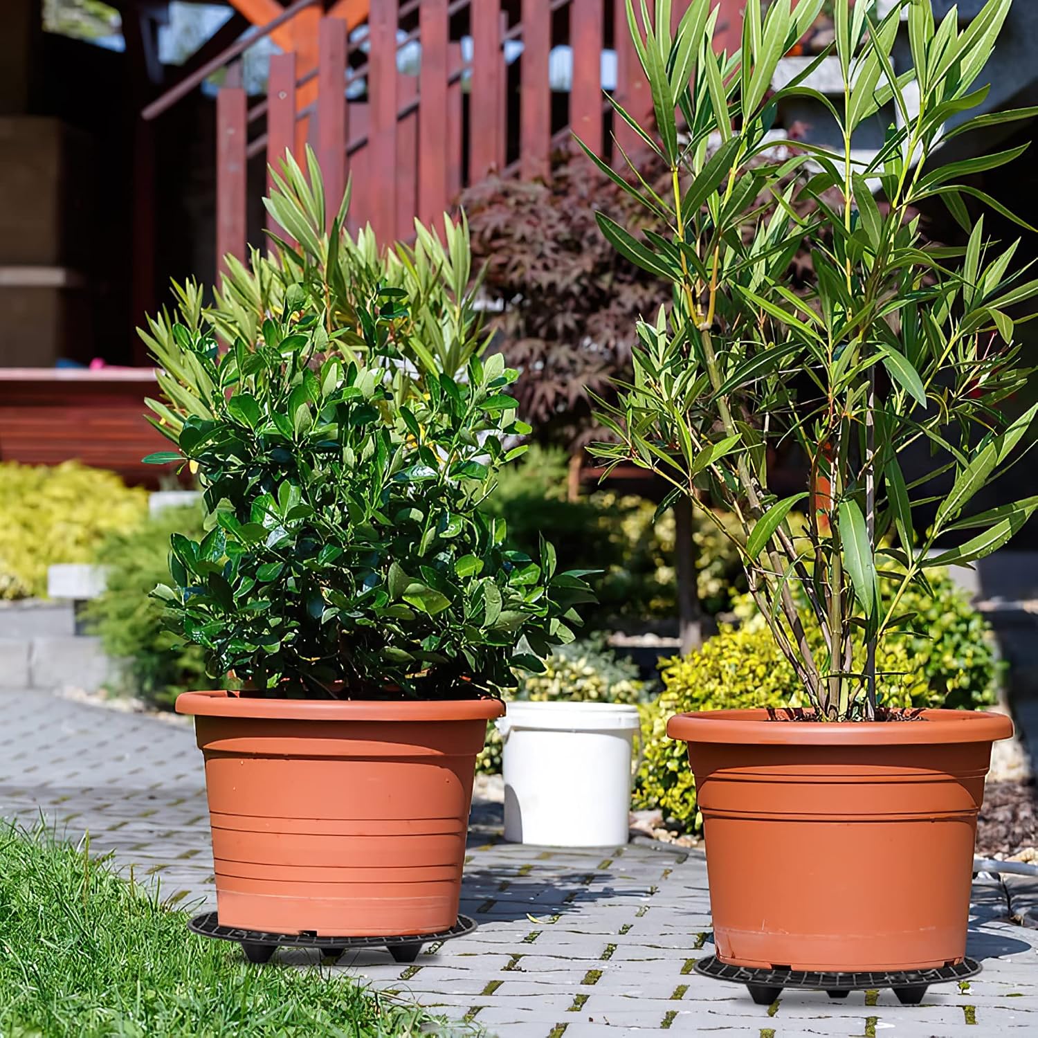 8Pcs Plant Stand Indoor Outdoor, Plant Level Pot Elevator- 2 Size Plant Riser Holder Plastic Floor Protector Plant