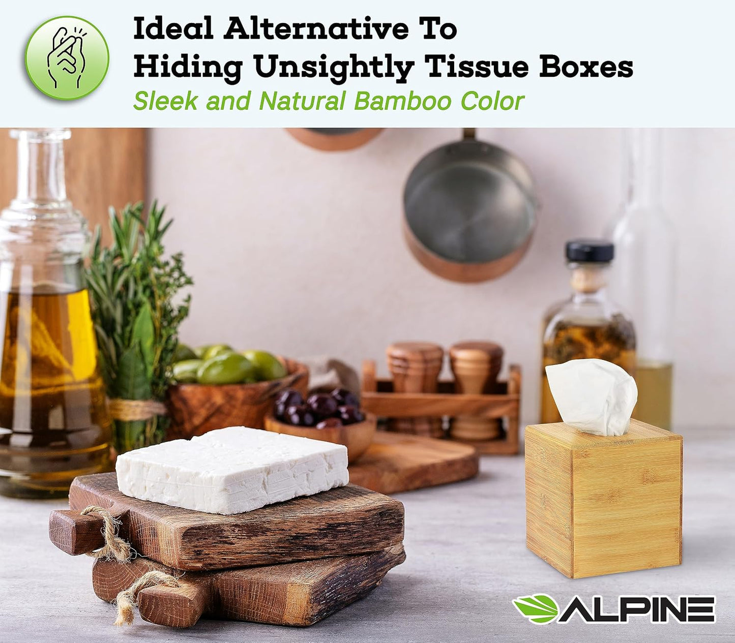 Industries Wooden Tissue Box Cover / Bamboo / Square