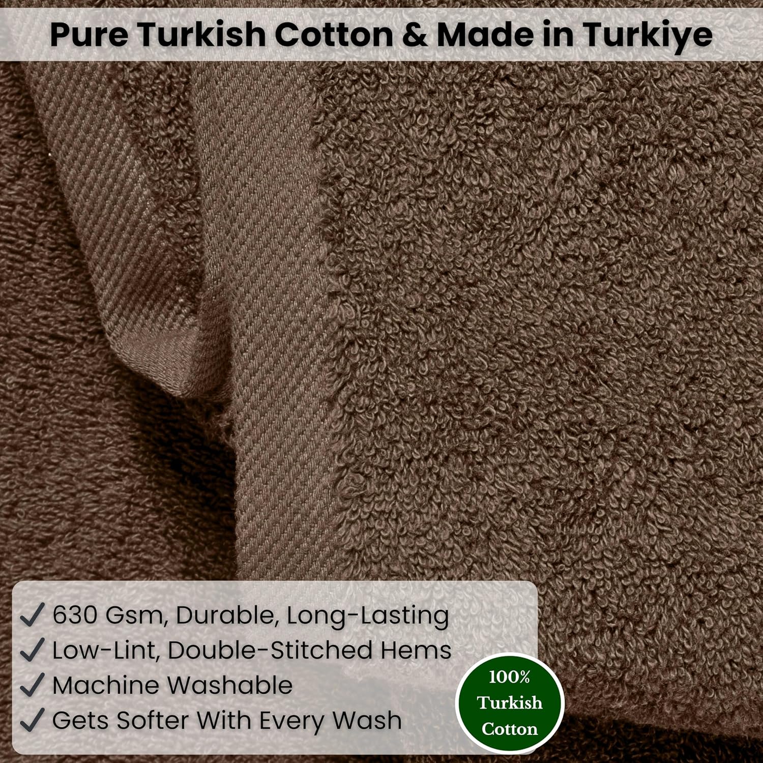 SALBAKOS 100% Turkish Cotton Bath Sheet 40x80 (1-Piece, Chocolate Brown) | Extra Large Jumbo Oversized Bathroom and