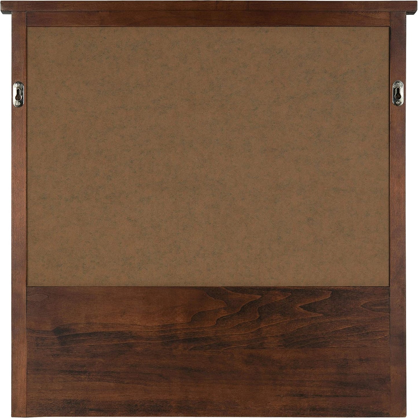 Stallard Decorative Wood Home Wall Organizer Mirror / 24"L x 3.5"W / Walnut Brown