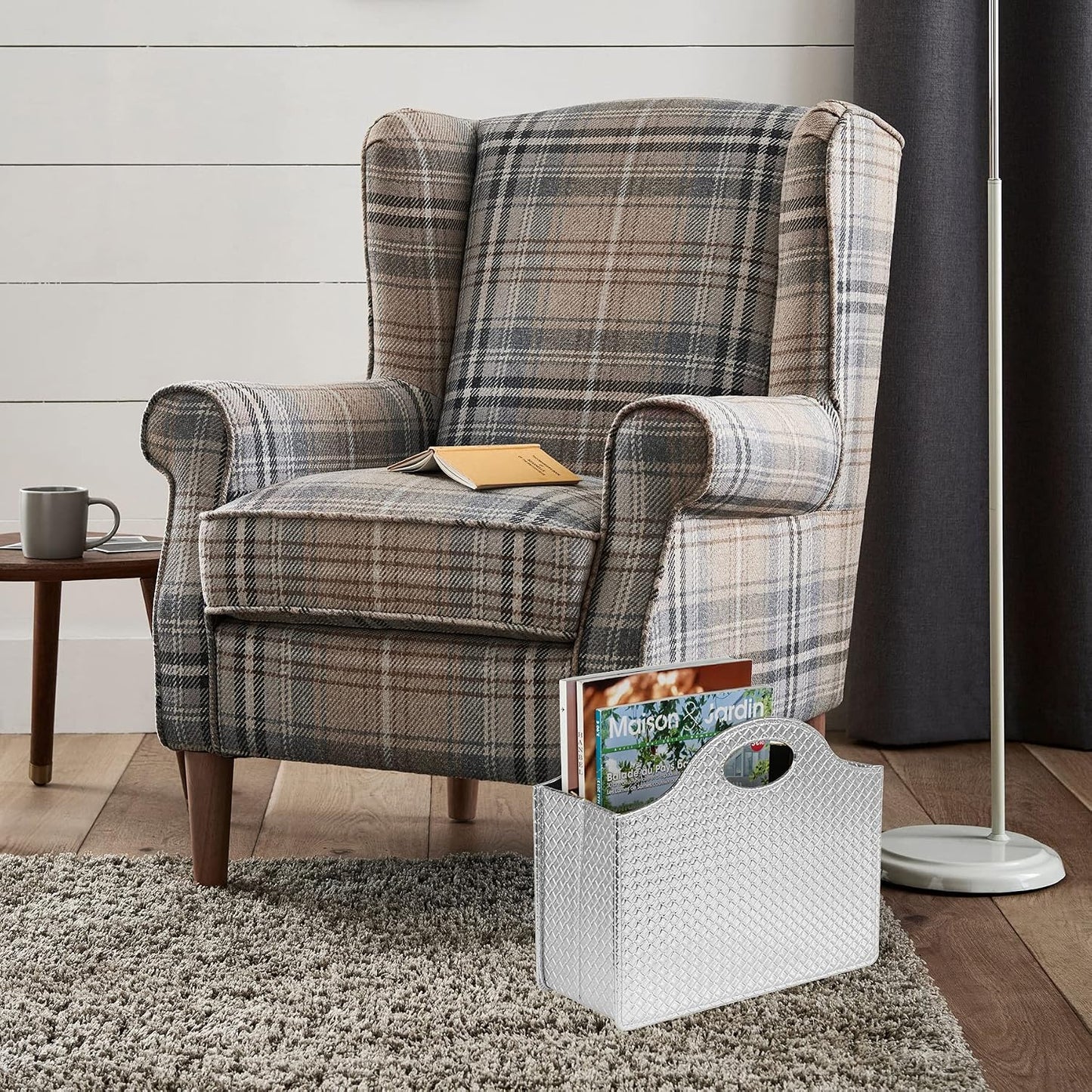 HofferRuffer Magazine Basket Holder, Foldable Magazine Rack, Document File Holder Organizer, File Folder, Newspaper