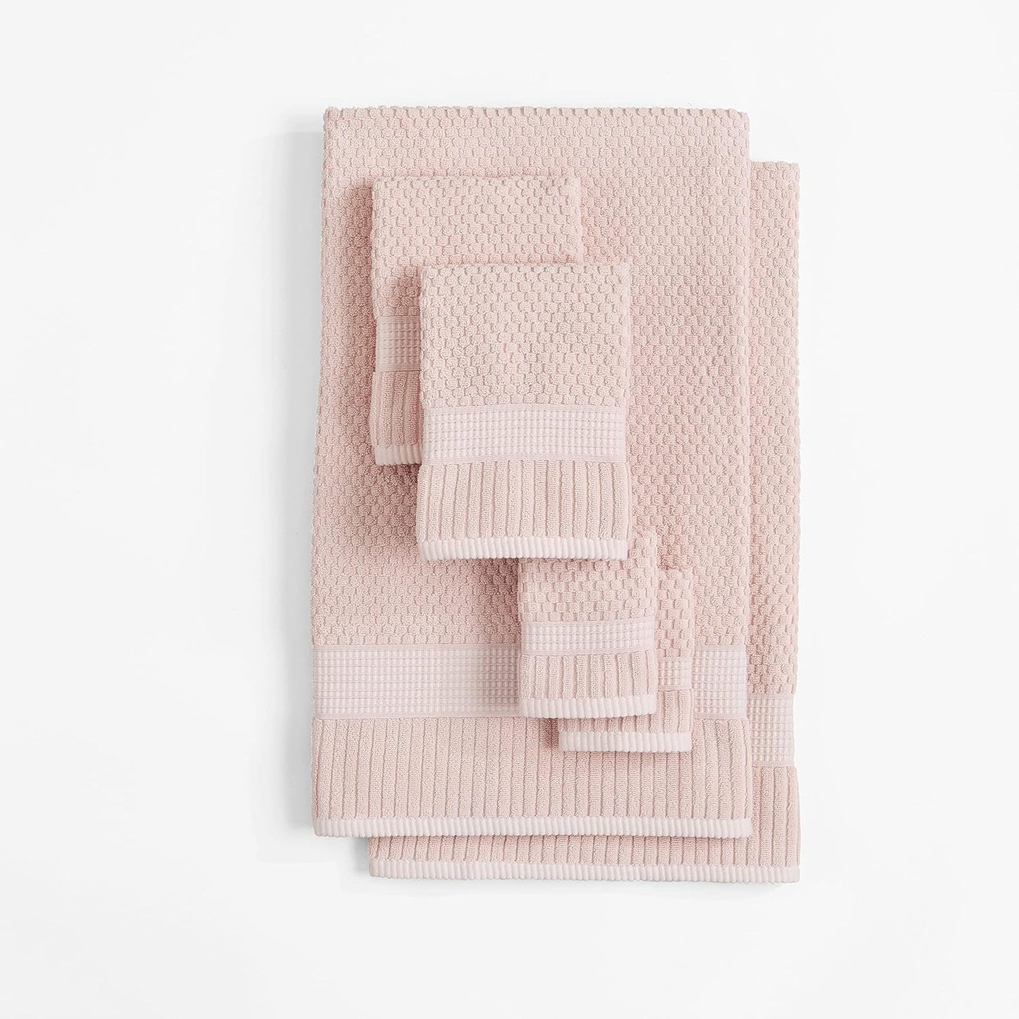 NY Loft 100% Cotton 6-Piece Bath Towel Set | Pink | Oeko-TEX | Quick-Dry | 30" x 52" Bath Towels | 16" x 28" Hand