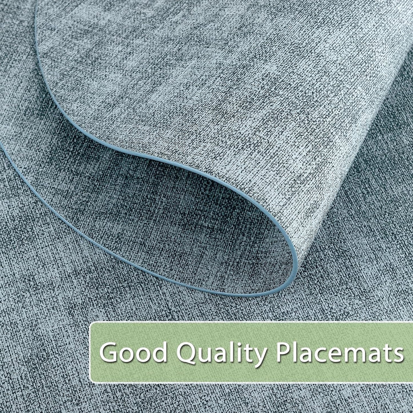 Placemats for Dining Table Set of 8 Non-Slip, Heat Resistant Oval Leather Placemat Double Layer, Waterproof Table Mats