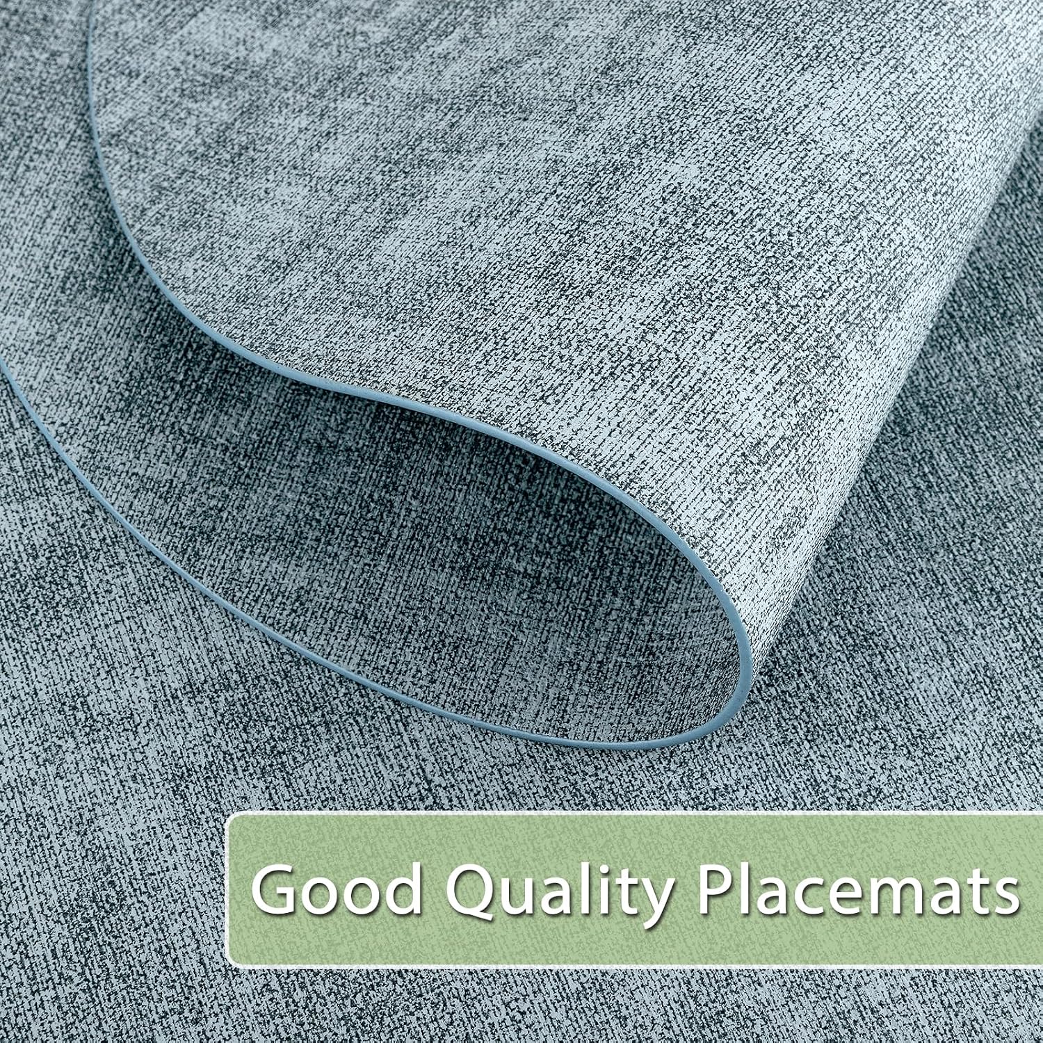 Placemats for Dining Table Set of 8 Non-Slip, Heat Resistant Oval Leather Placemat Double Layer, Waterproof Table Mats