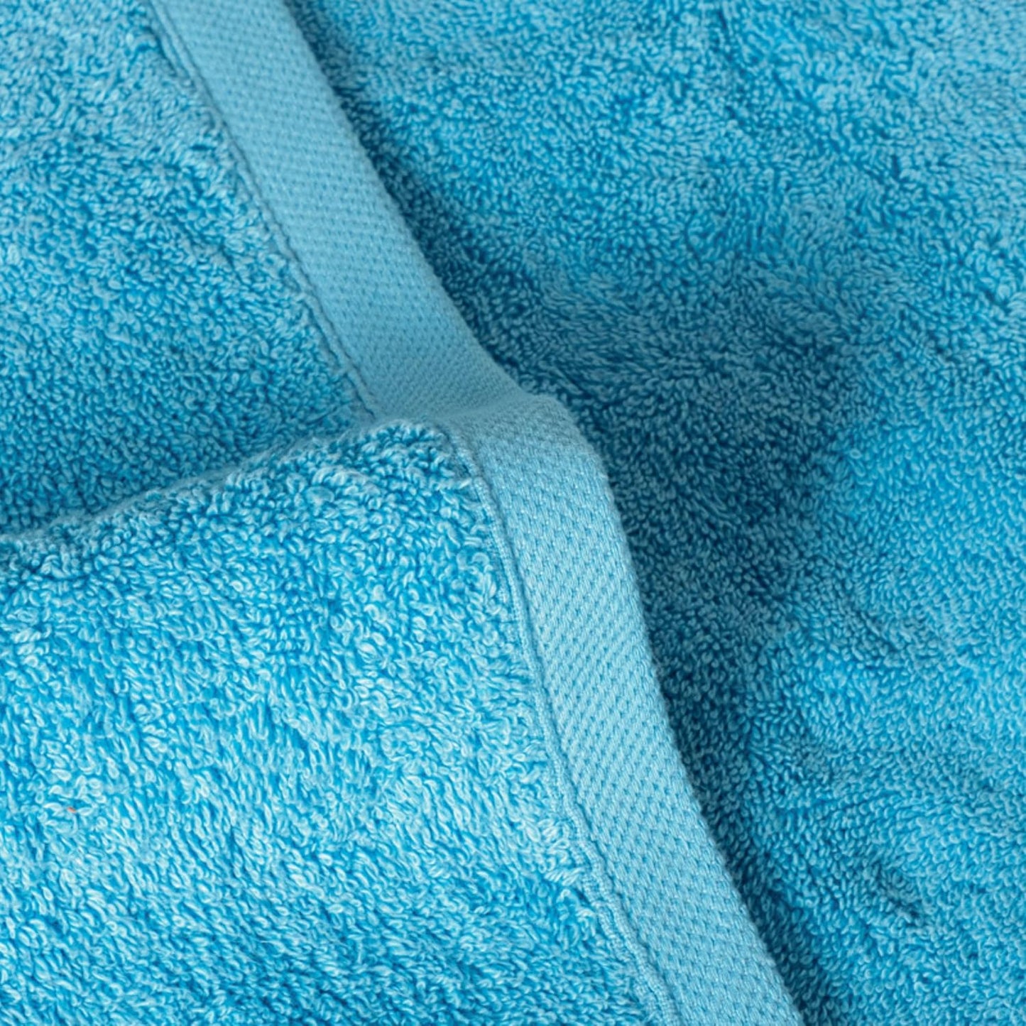 SALBAKOS 4-Piece 100% Turkish Cotton Bath Towels, 27x54 inch, Aqua | Standard Size, 630 Gsm Thick Super Soft Highly