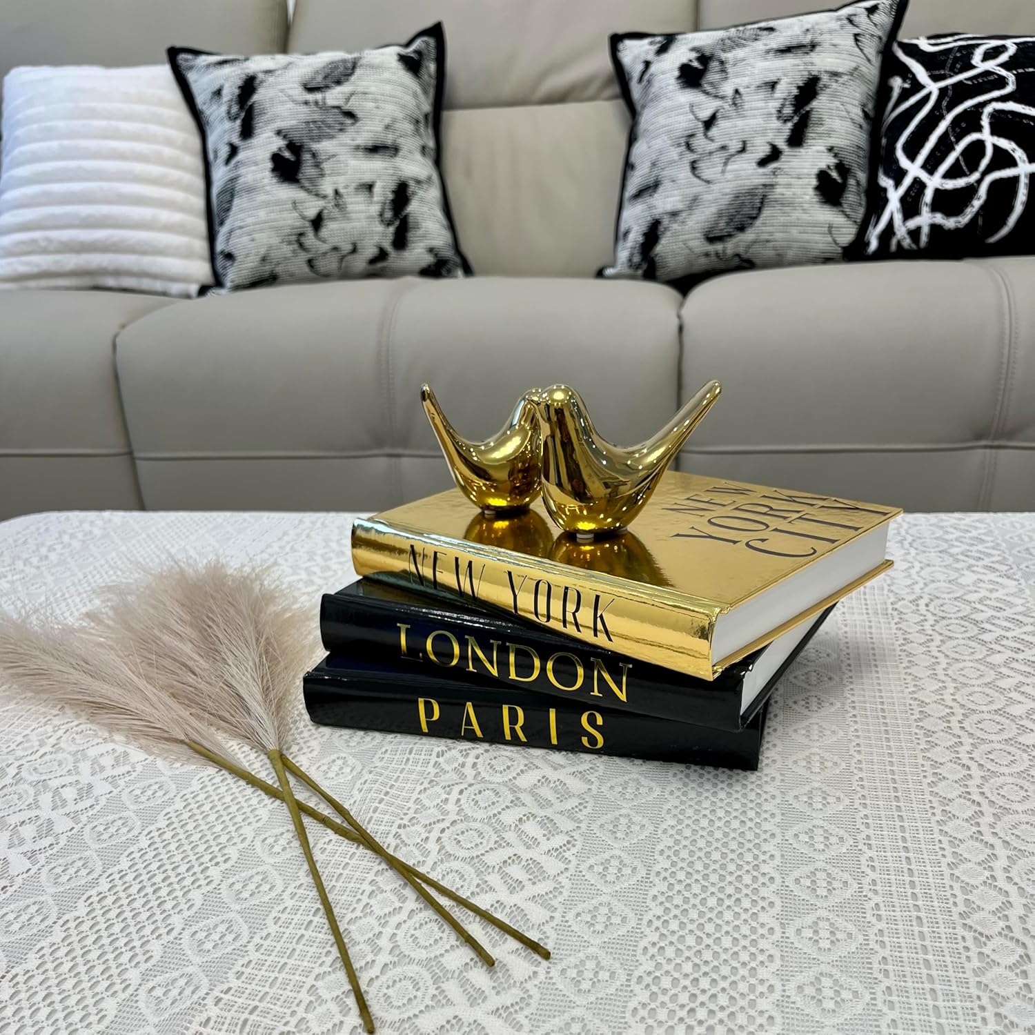 Modern Style Coffee Table Book Decor / Gold