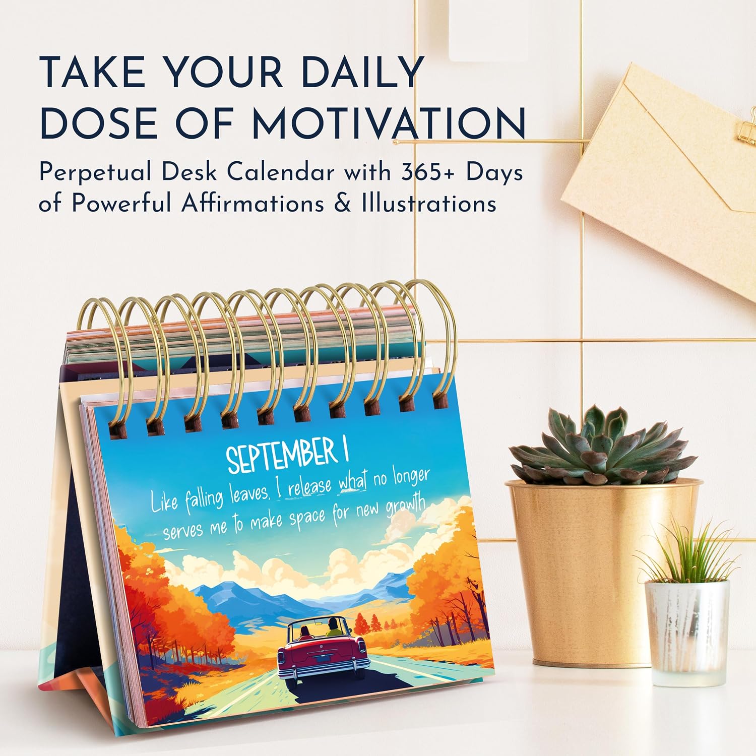 Daily Affirmations for Women, Perpetual Desk Calendar, 366 Positive Quotes | Inspirational Self Care Gifts for Women
