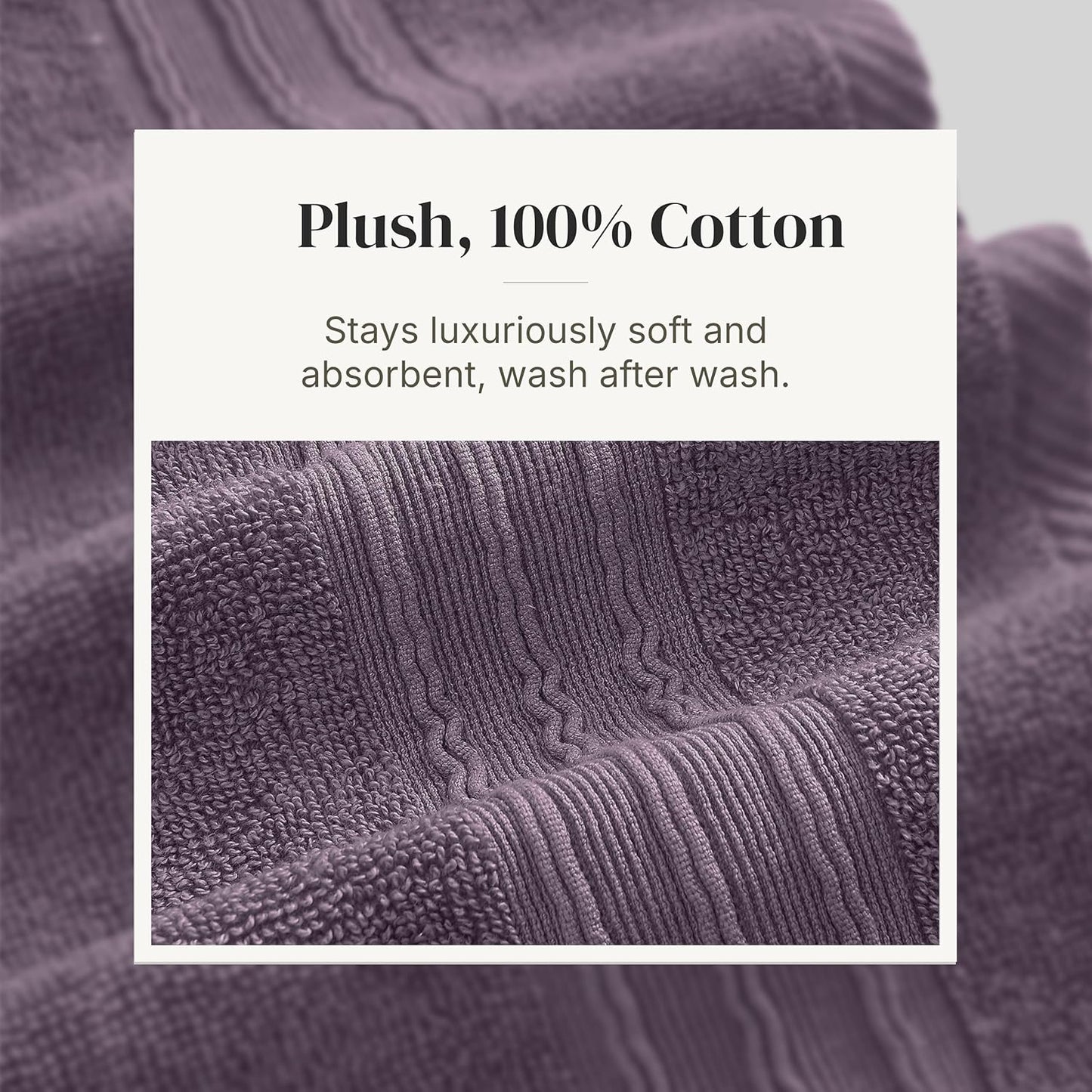 Modern Threads 6 Piece Bath Towel Set – Bathroom Set with 2 Bath Towels, 2 Hand Towels, and 2 Wash Cloths – 100%
