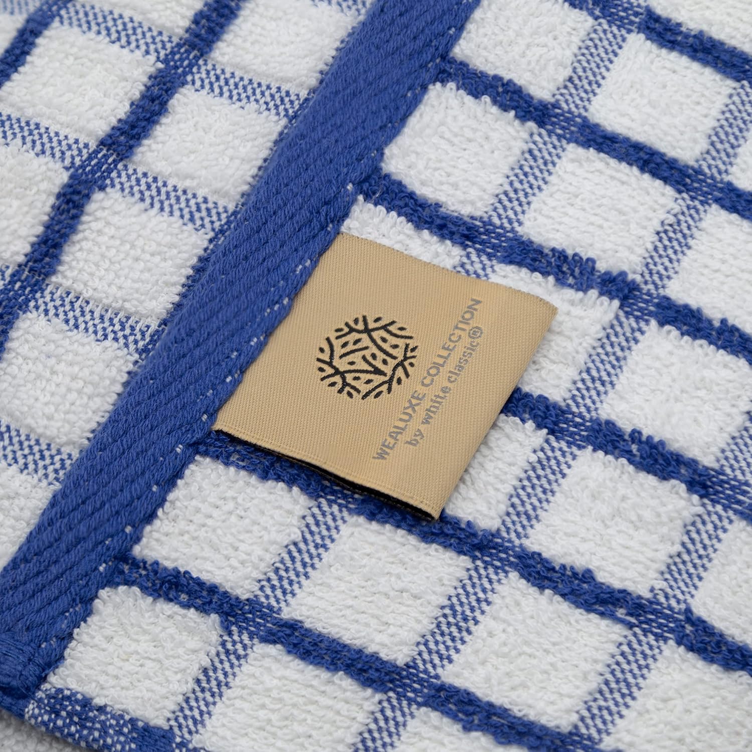White Classic Premium Dish Towels for Kitchen, with Hanging Loop [8 Pack] Heavy Duty Absorbent 100% Cotton 410 GSM