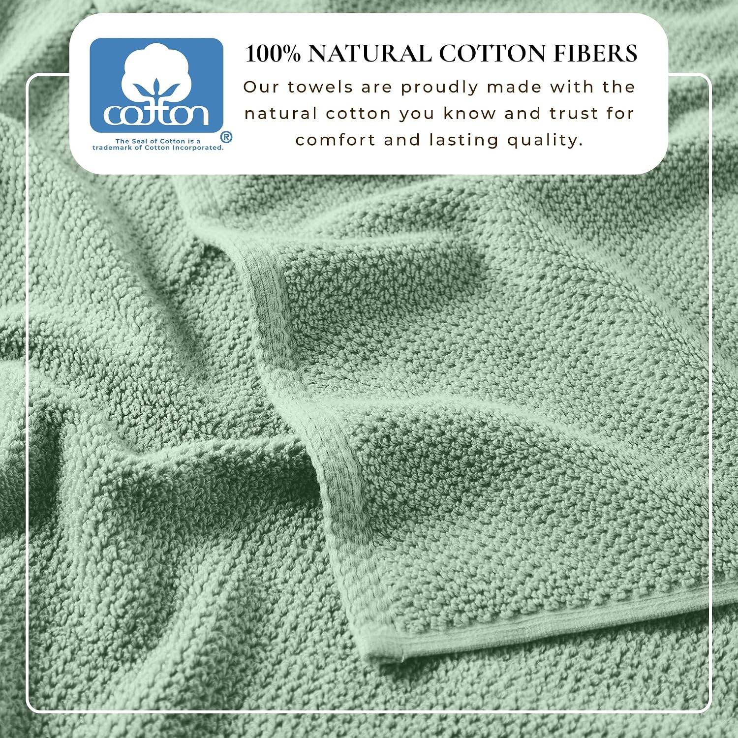 Great Bay Home 100% Cotton 6 Piece Towel Set - Absorbent, Quick-Drying, Durable Bath Towels for Bathroom Decor