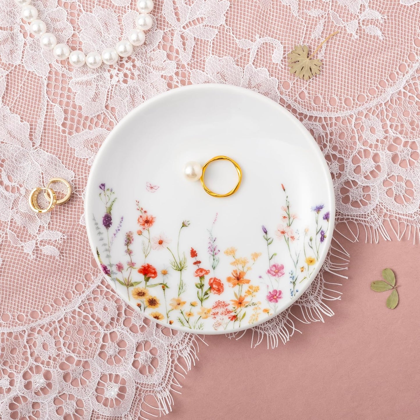 Flower Trinket Dish Jewelry Tray & Gift Box / Wildflower Blank