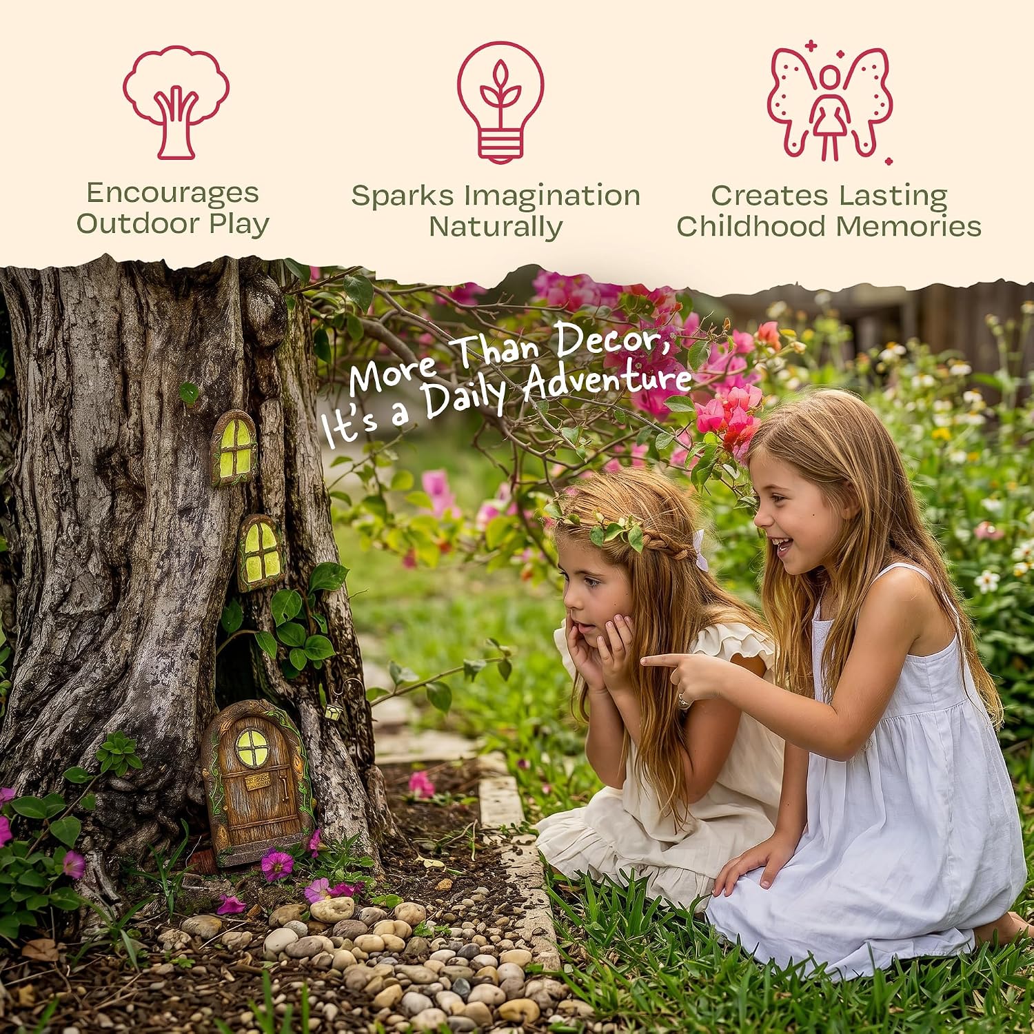 Fairy Doors for Trees / Pixie - Fairy Door and 2 Windows