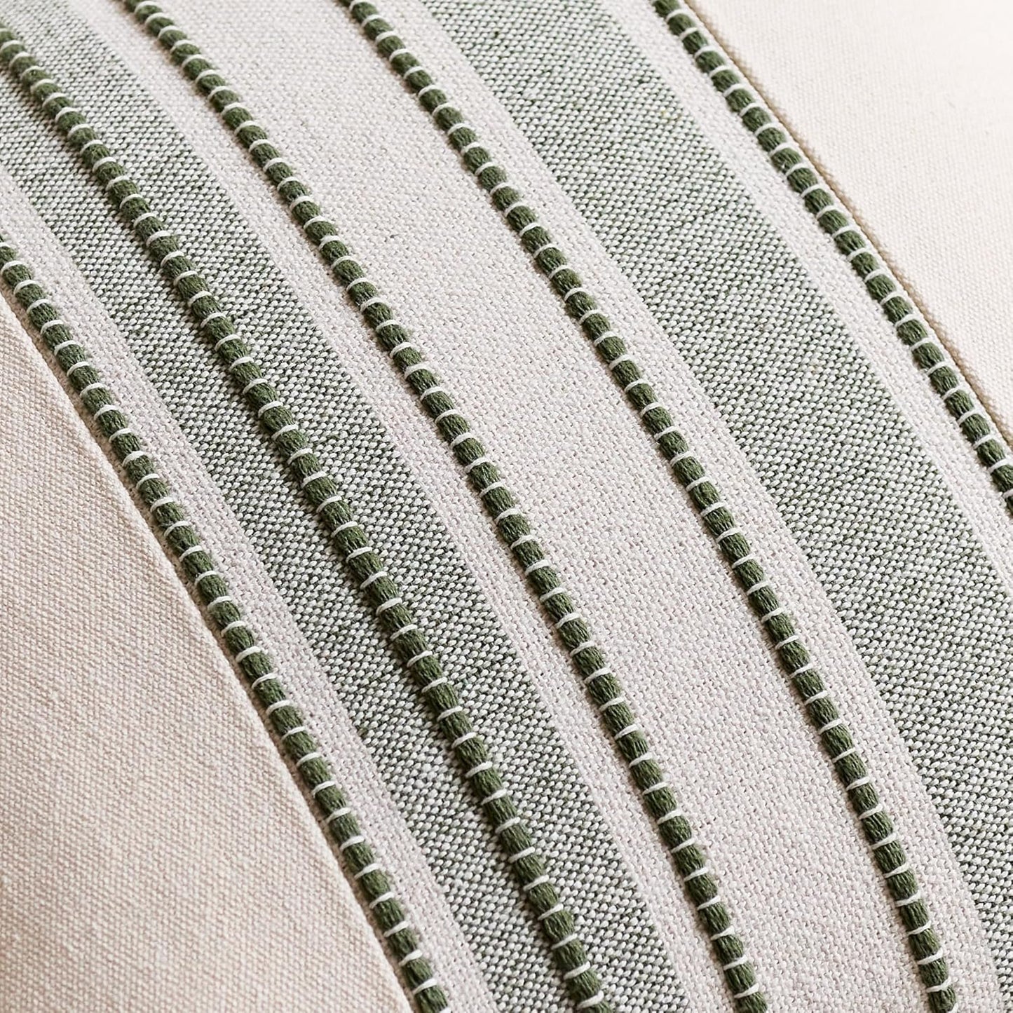 Boho Decorative Cushion Covers / 18 x 18 / Style 1- Olive Green / Set of 2