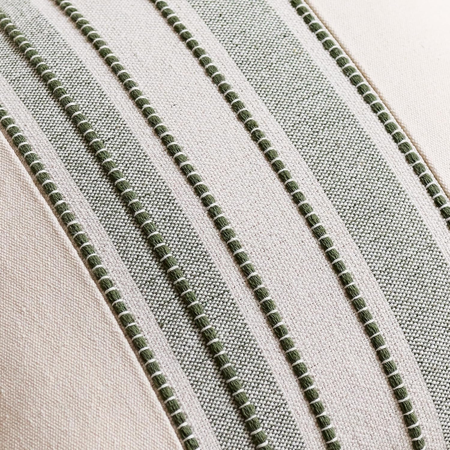 Boho Decorative Cushion Covers / 18 x 18 / Style 1- Olive Green / Set of 2