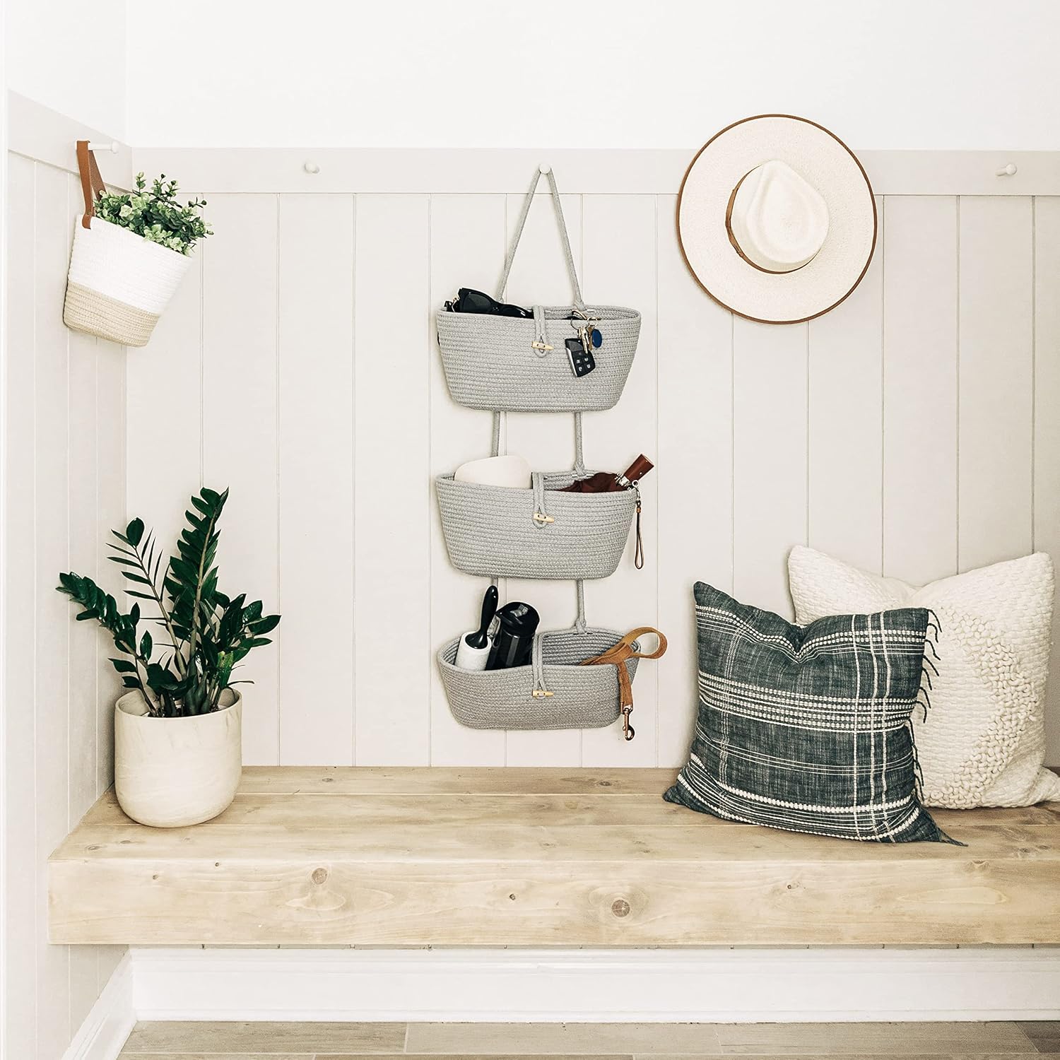 Wall Hanging Storage Basket / Grey