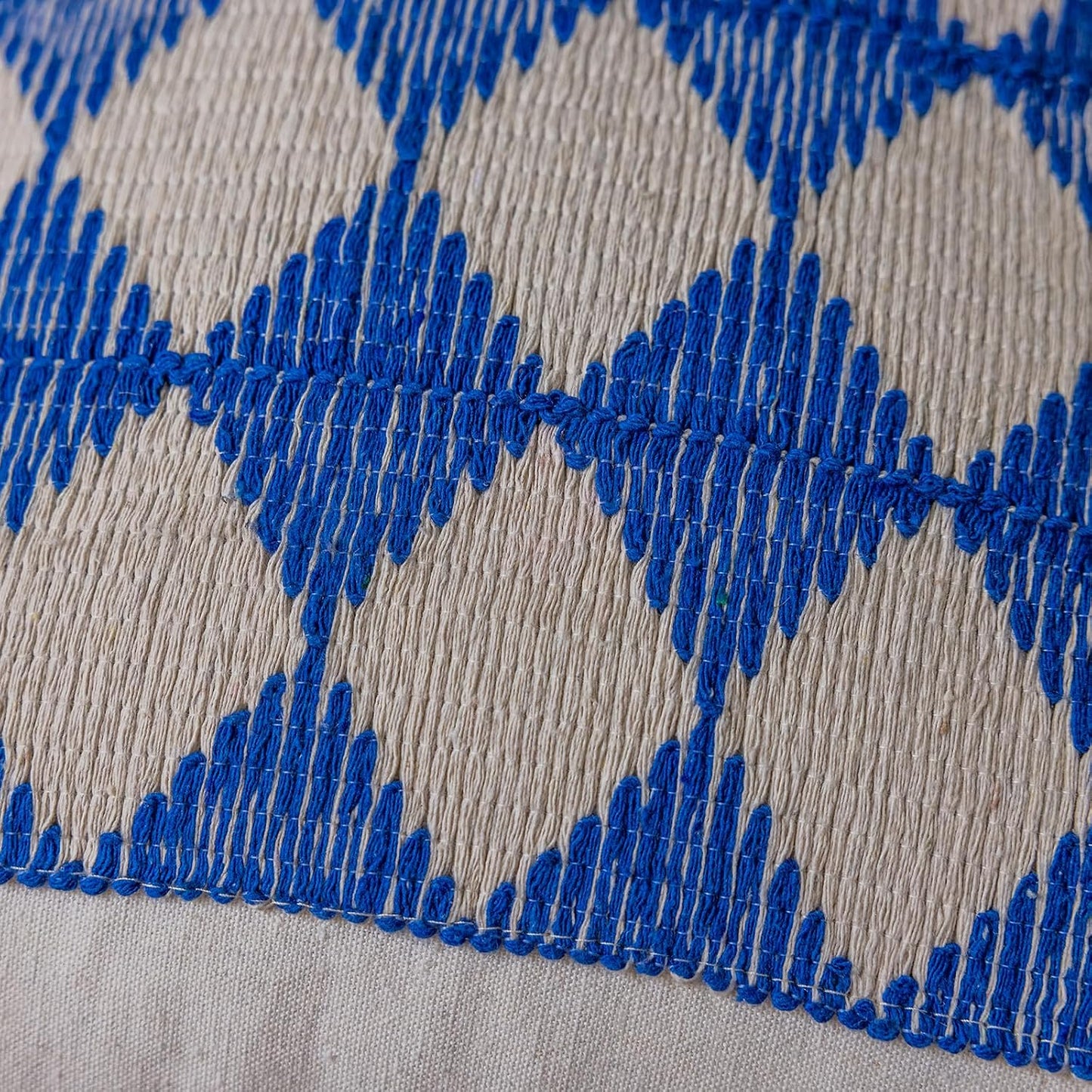 Tassels Farmhouse Pillow Covers / 20 x 12 / Blue Plaid