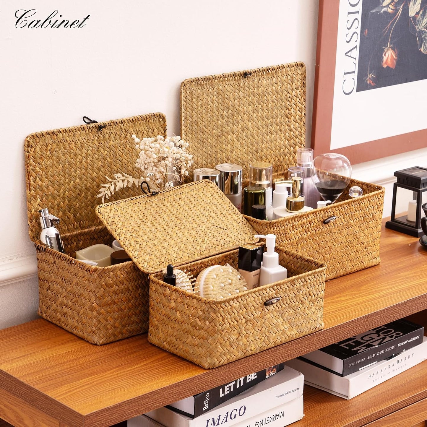 Natural Seagrass Bin / Natural* / Set of 3