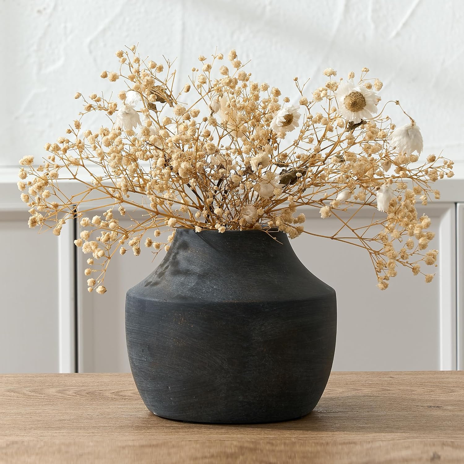 Pottery Farmhouse Rustic Vase / 106-black Bronze / 5.39 Inch