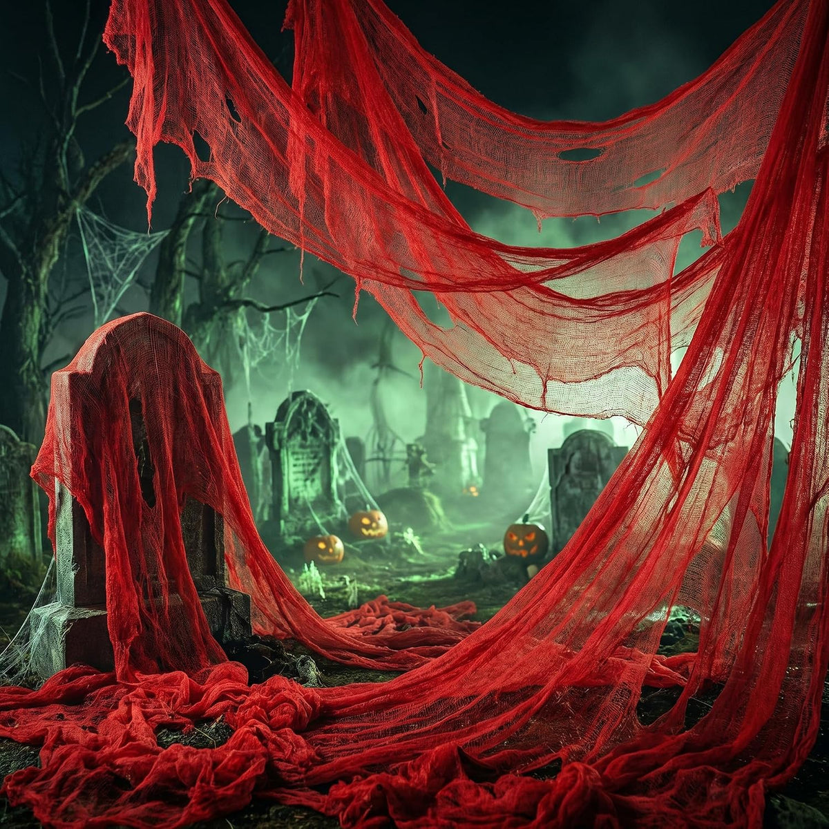 RunNico 300"x39" Large Halloween Scary Gauze, Spooky Cloth Party Decoration