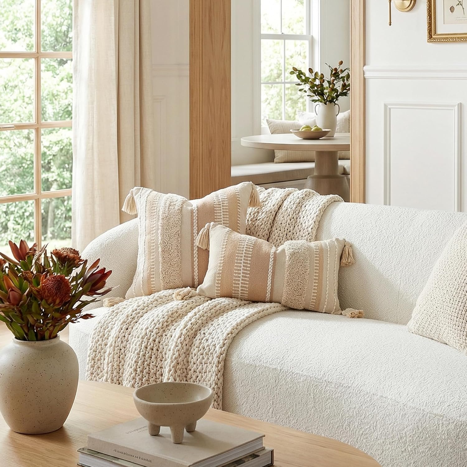 Throw Pillow Cover / 20 x 20 / Cream