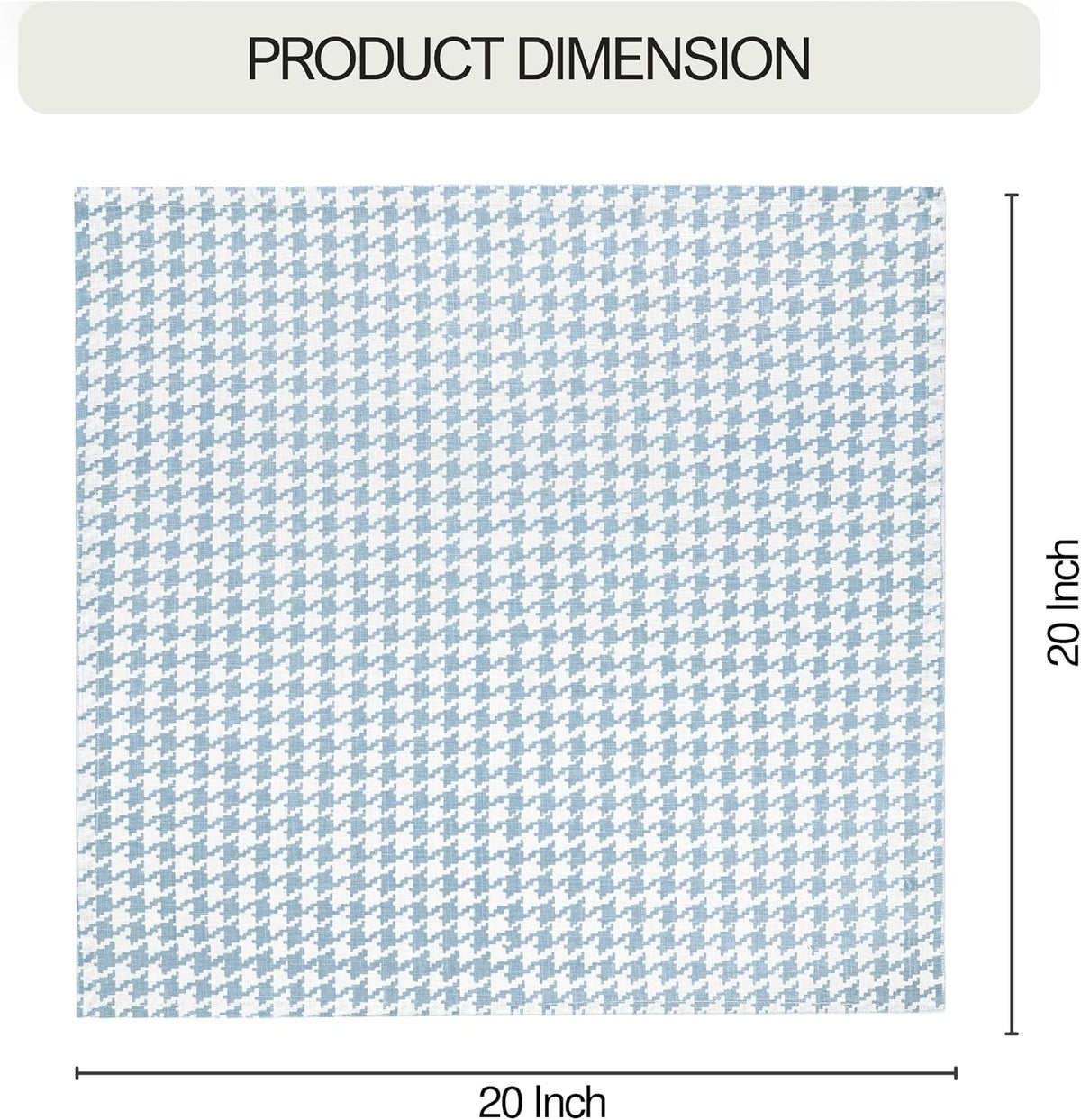FINGERCRAFT Cloth Napkins Set of 12, 100% Cotton, 20x20 Inch, Dusty Blue | Mitered corner, washable, soft, absorbent