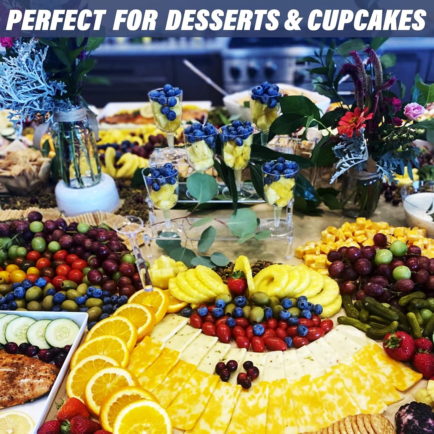 Display Risers Stand Small Mini Shelf 3 Tiered Cupcake Stand for Food / 3 Tier 2 Packs / Clear