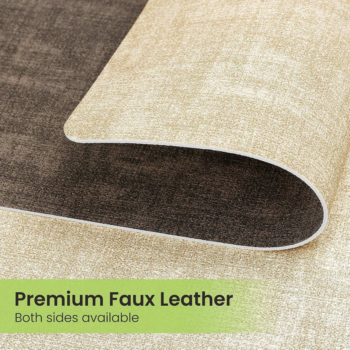 Fyvva Placemats Set of 6 Wipeable Reversible Faux Leather with Coasters | Waterproof, Non-Slip Rectangular Table Mats