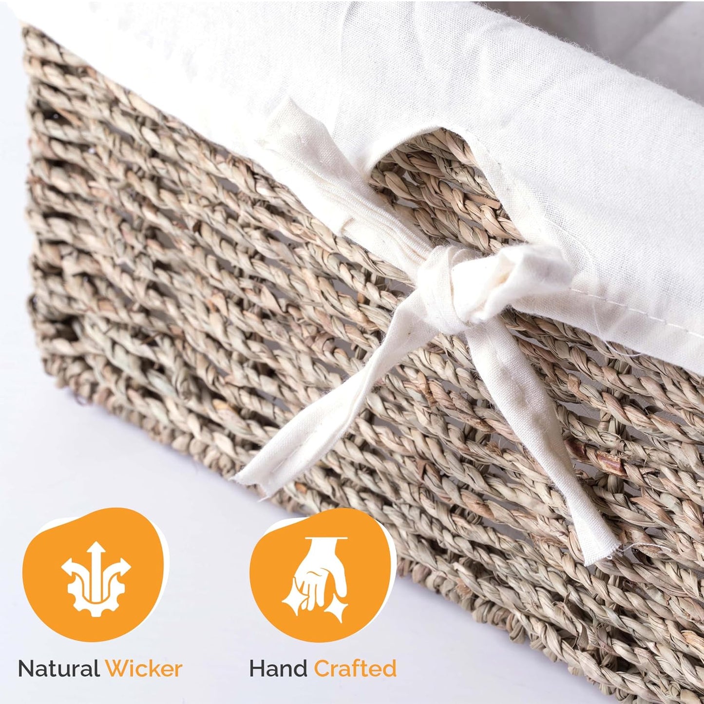Wicker Basket / Wicker Basket for Gifts / White