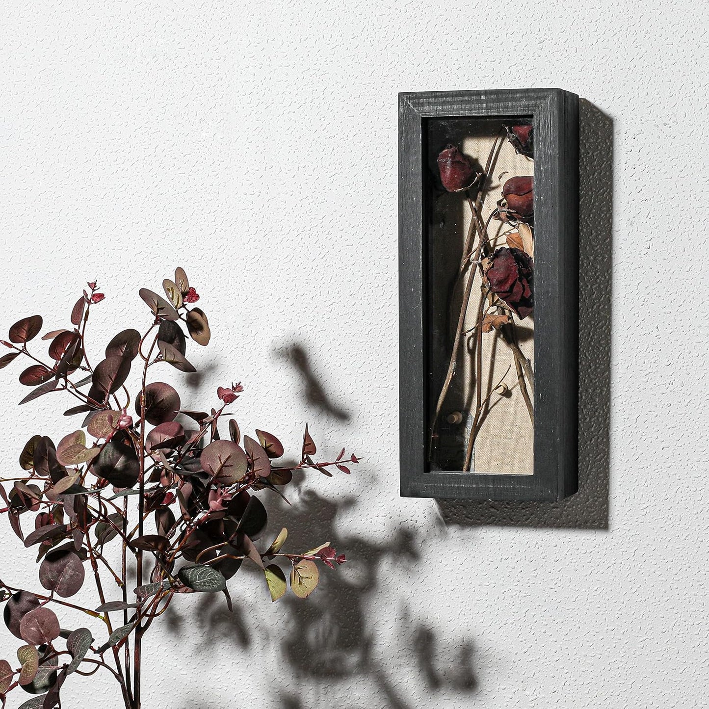 Freezing point Shadow Box Frame 5x12.5 Shadow Box Pin Display Case Cabinet Picture Frame with Linen Back Memorabilia
