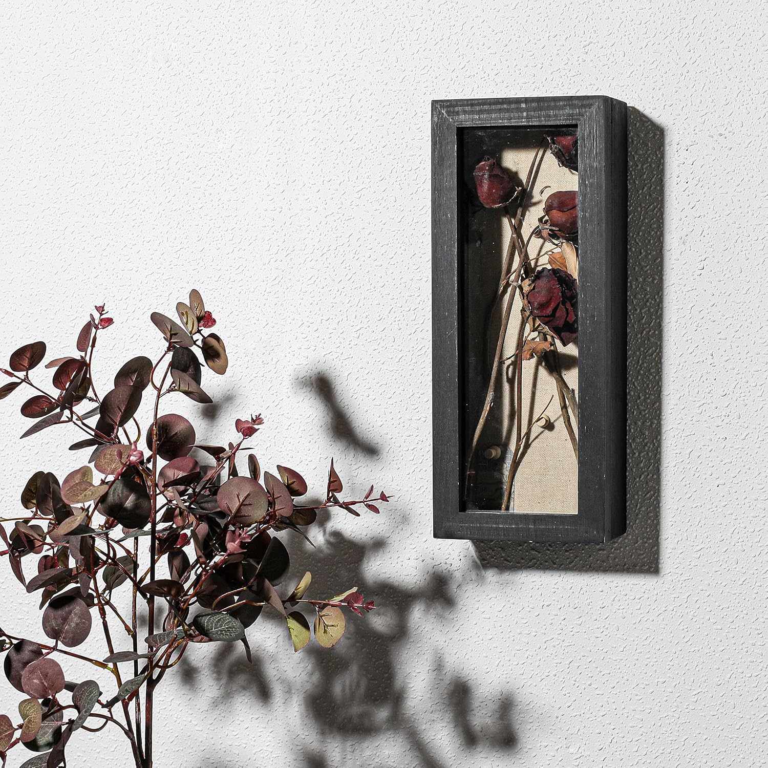 Freezing point Shadow Box Frame 5x12.5 Shadow Box Pin Display Case Cabinet Picture Frame with Linen Back Memorabilia