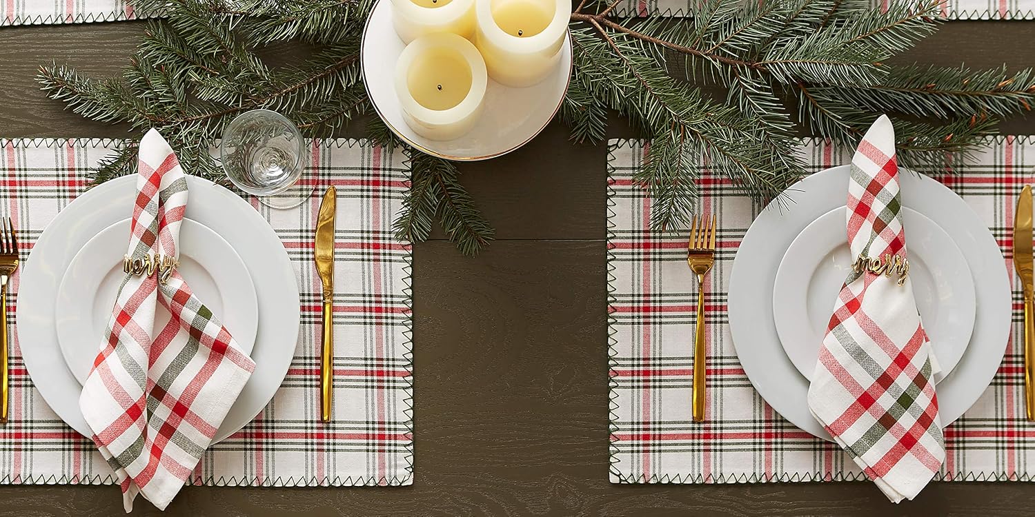 DII Christmas Thanksgiving Holiday Tabletop Décor Collection Decorative Napkin Ring Holder Set, 1.9" Dia x 1.1" Height