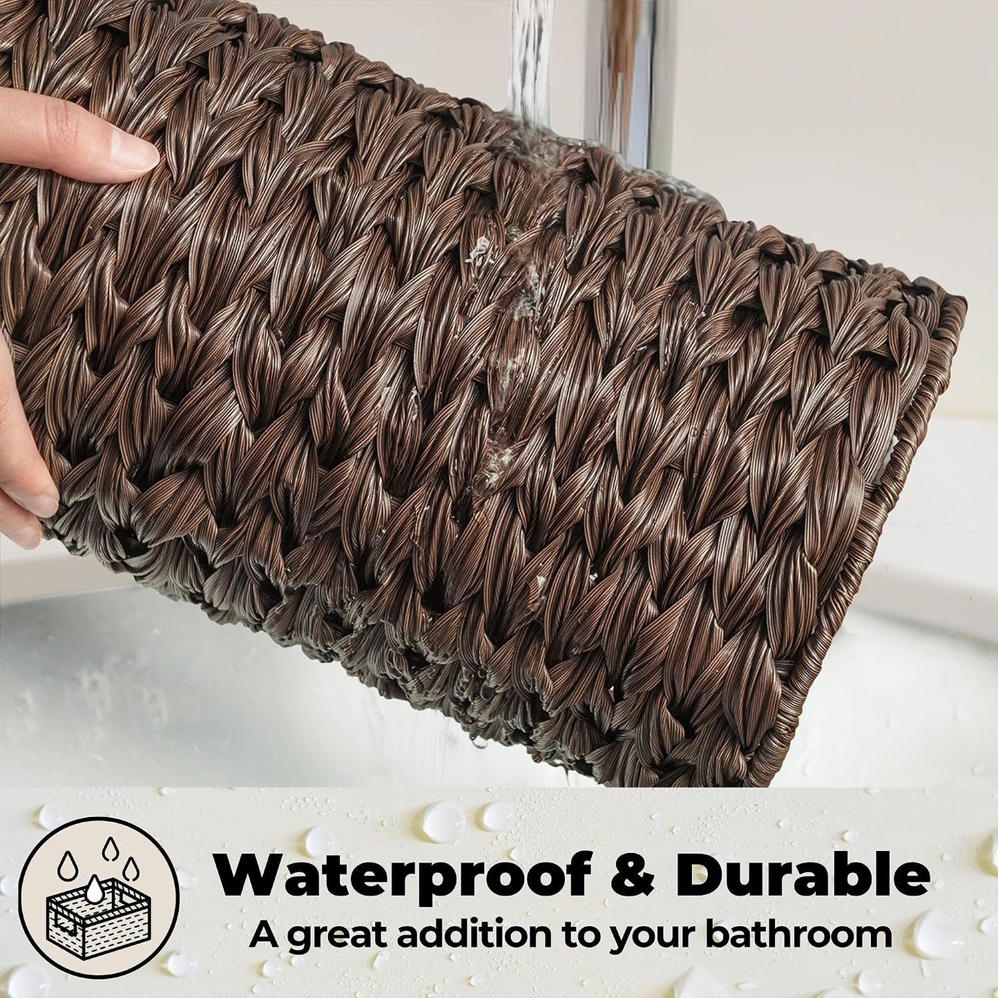 GRANNY SAYS Toilet Paper Storage Basket with Lid, Toilet Paper Holder Stand | Wicker Toilet Paper Holder Basket