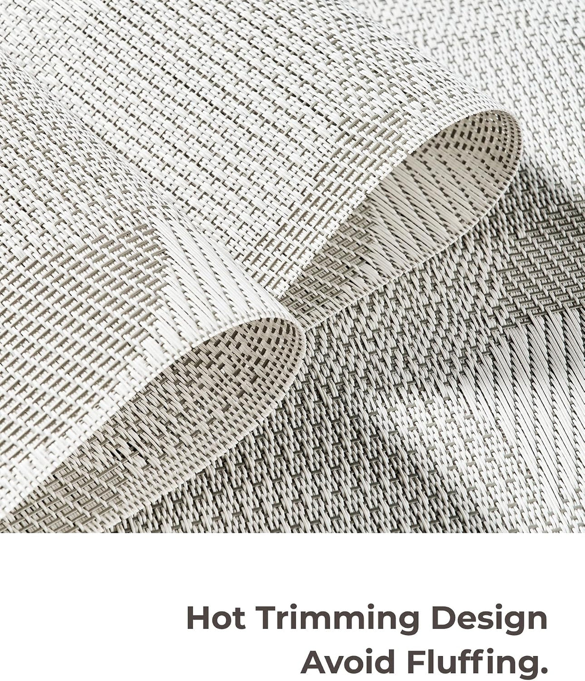 Leetaltree Woven Vinyl Placemats Set of 8,White Ball | Waterproof & Washable Dining Table Mats for Wedding