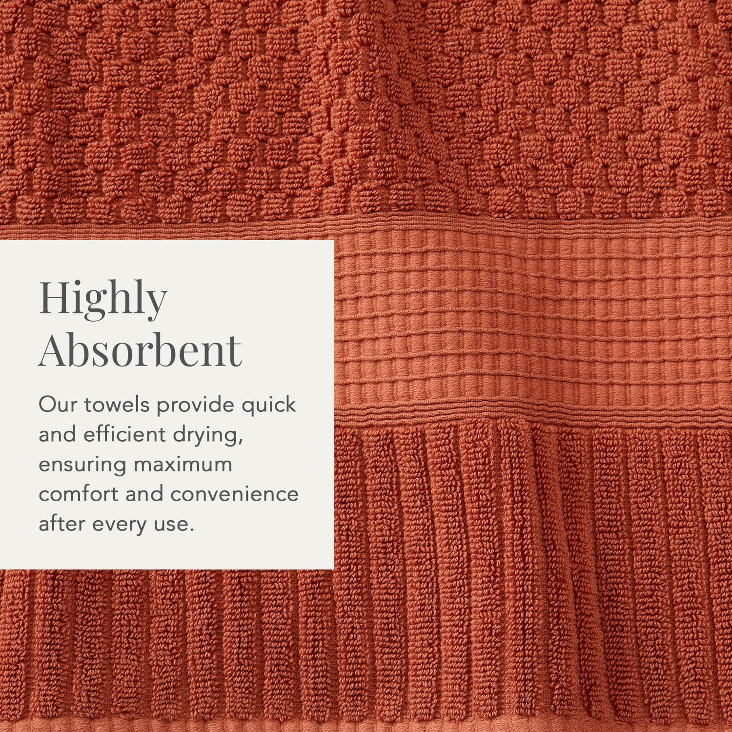 NY Loft 100% Cotton 6-Piece Bath Towel Set | Clay | Oeko-TEX | Quick-Dry | 30" x 52" Bath Towels | 16" x 28" Hand