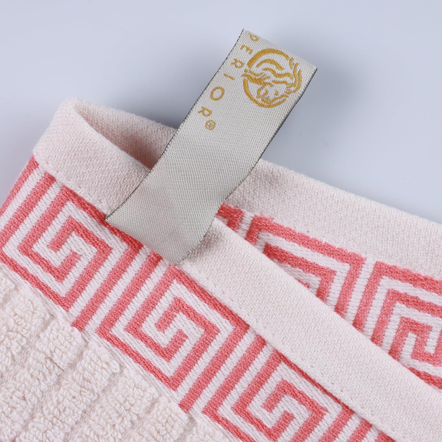 Superior 6-Piece Cotton Towel Set, Decorative Greek Pattern, Home Essentials, Absorbent Towels, Bathroom Decor, Spa