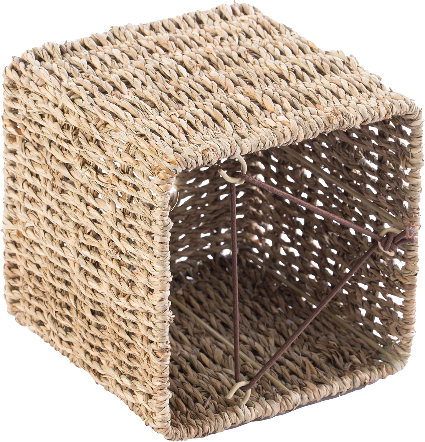 Woven Seagrass Wicker Square Tissue Box Cover Holder / Natural