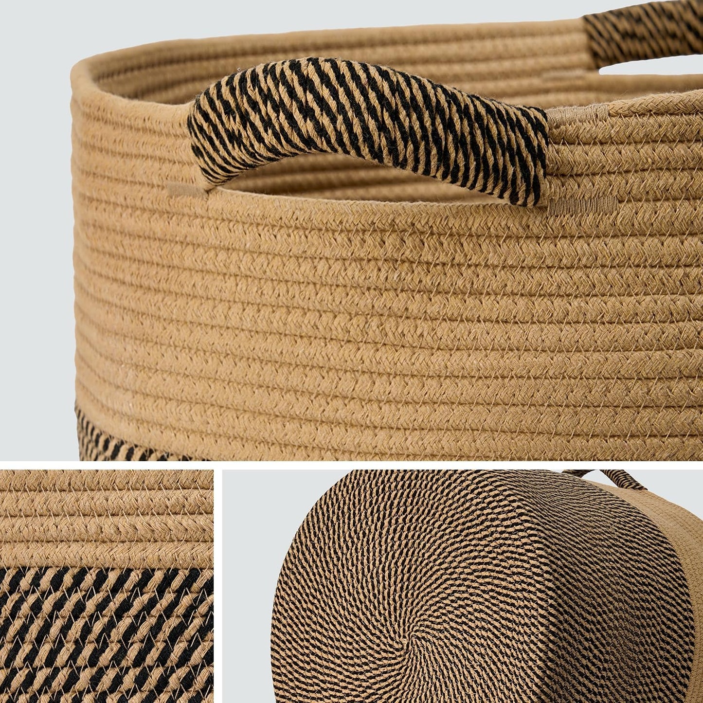 Blanket Basket / Pillows & Laundry / Jute/mixed Black / 16 x 16 x 14