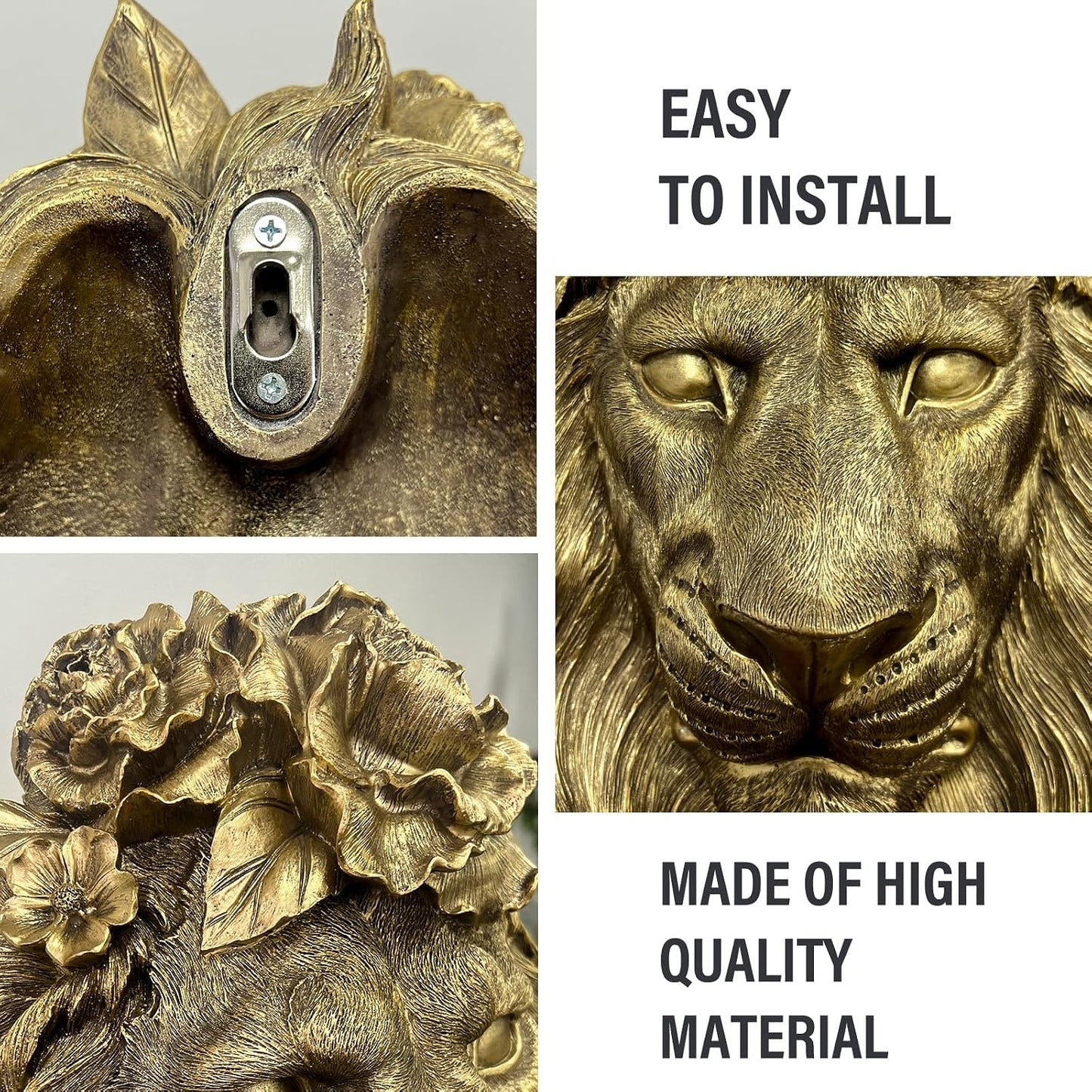 Wall Hanging Decoration / Copper / Lion / Gold