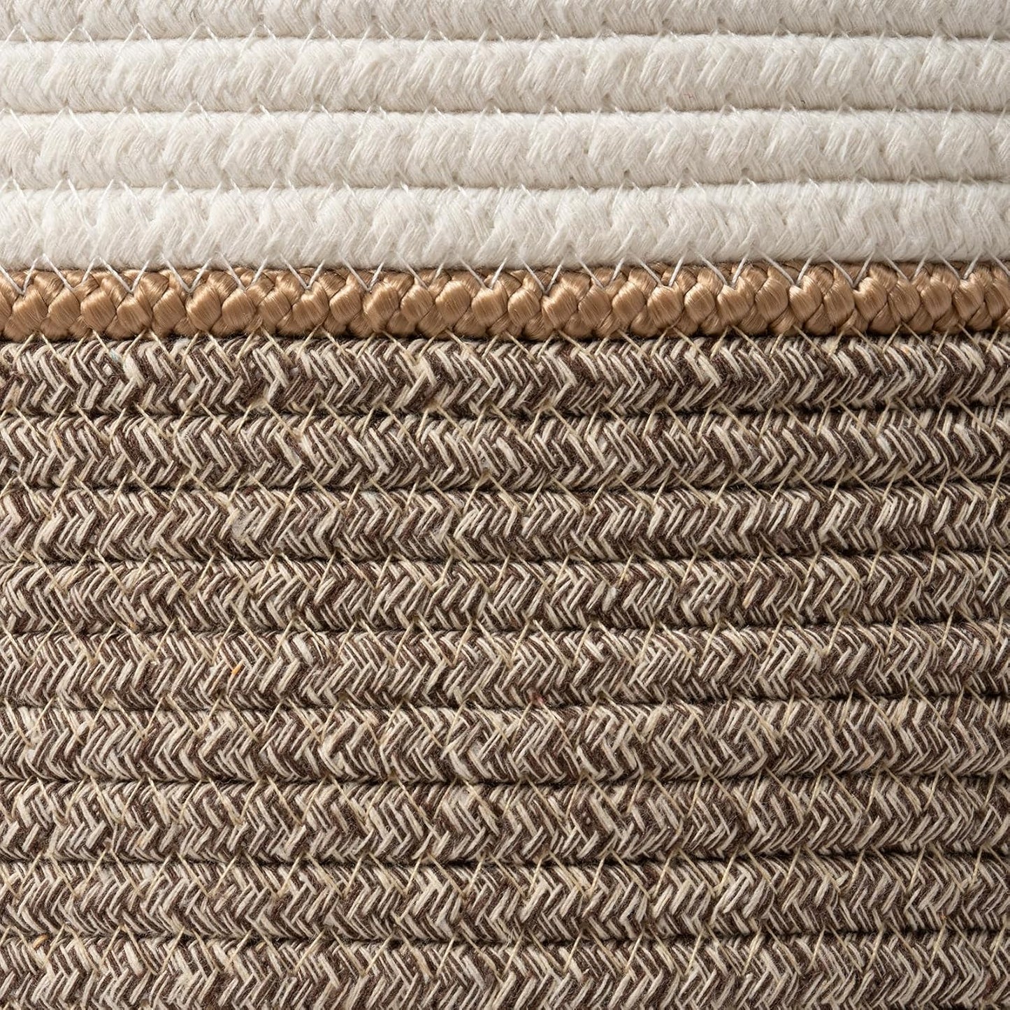 Woven Basket Rope Storage Baskets / Mocha / L